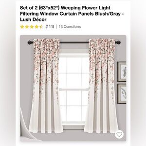 New Set of 2 (63"x52") Weeping
Flower Light. I have 2 sets of curtains in stock